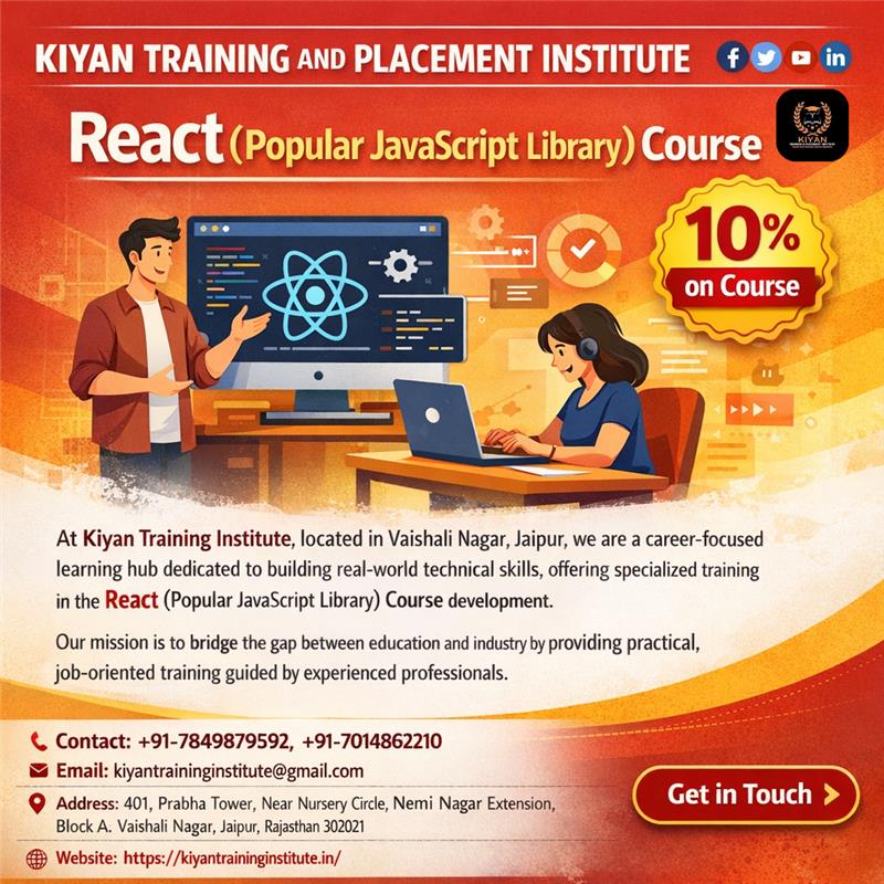 HrKiyan's tweet image. Ready to become a React Developer?

Upgrade your skills with our React (Popular JavaScript Library) Course at Kiyan Training and Placement Institute, Jaipur!

#reactjs #reactdeveloper #webdevelopment #javascript #frontenddeveloper #kiyantraining