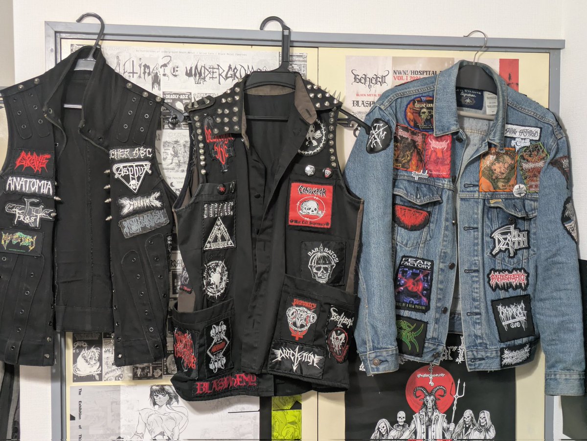 sunaneko666's tweet image. 私のBattle JacketとBattle vestです
皆さんのも見てみたいです
#metal #deathmetal #blackmetal