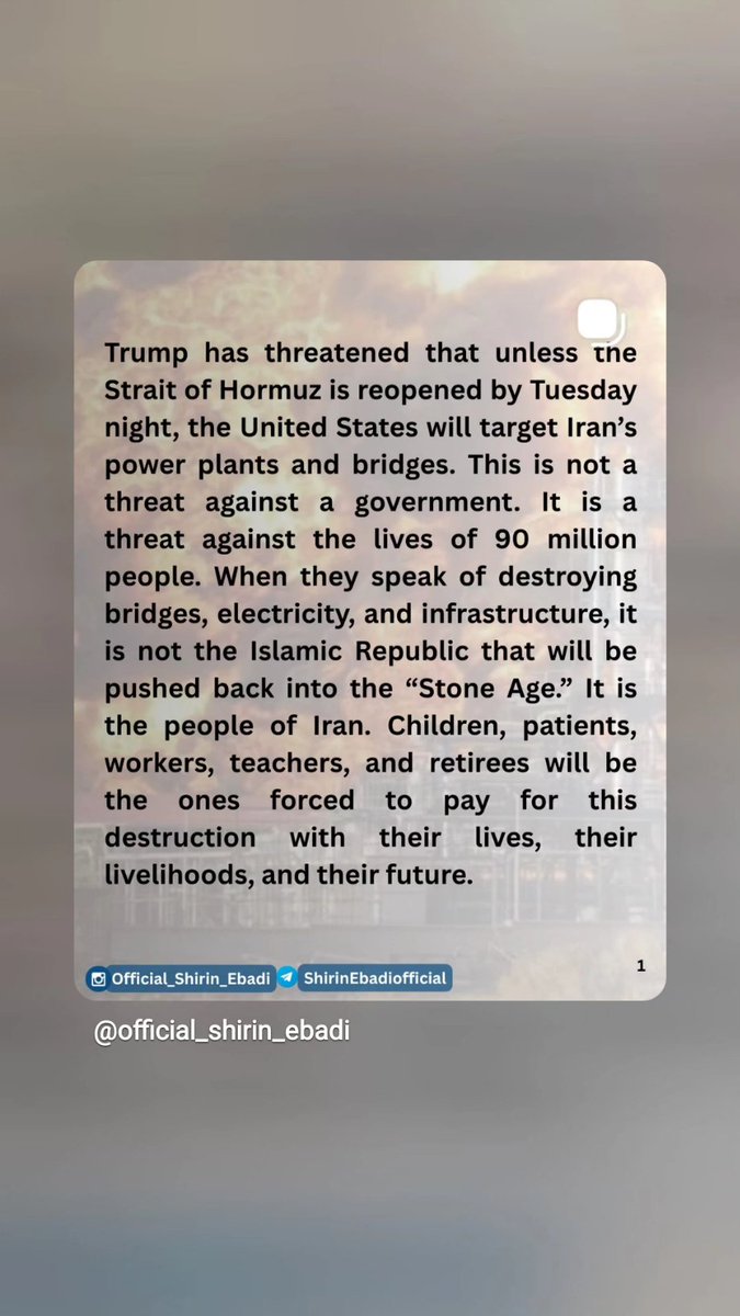 manimir705's tweet photo. Do not attack Iranians Infrastructure #IranRevolution2026‌ https://t.co/79ahQM30im