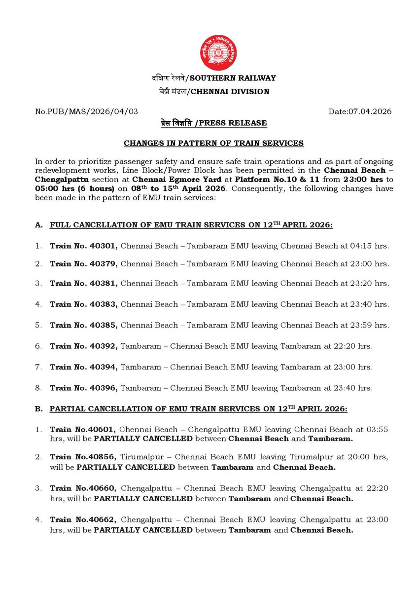 DRM Chennai tweet media