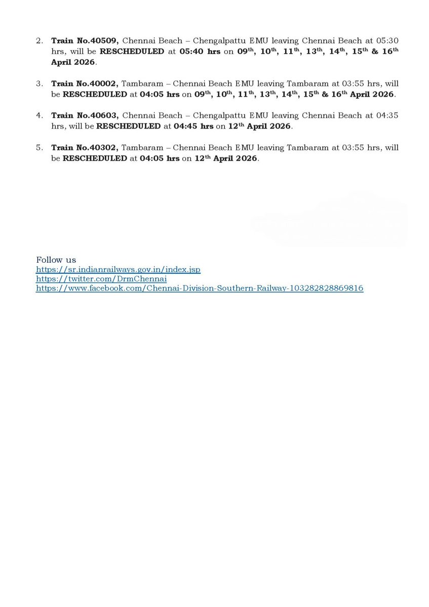 DRM Chennai tweet media