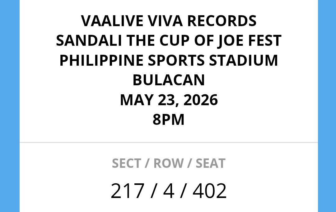 hanwoonmyungz's tweet photo. wts lfb ph

cup of joe coj sandali fest 
(1) upper box 3 - section 217 row 4

- unclaimed
- selling at srp (1,500); waived online tix fee
- rfs: conflict of sched

dm if interested! (pls mention after u send dm, i dont get notifs :')) https://t.co/RHE4lryude