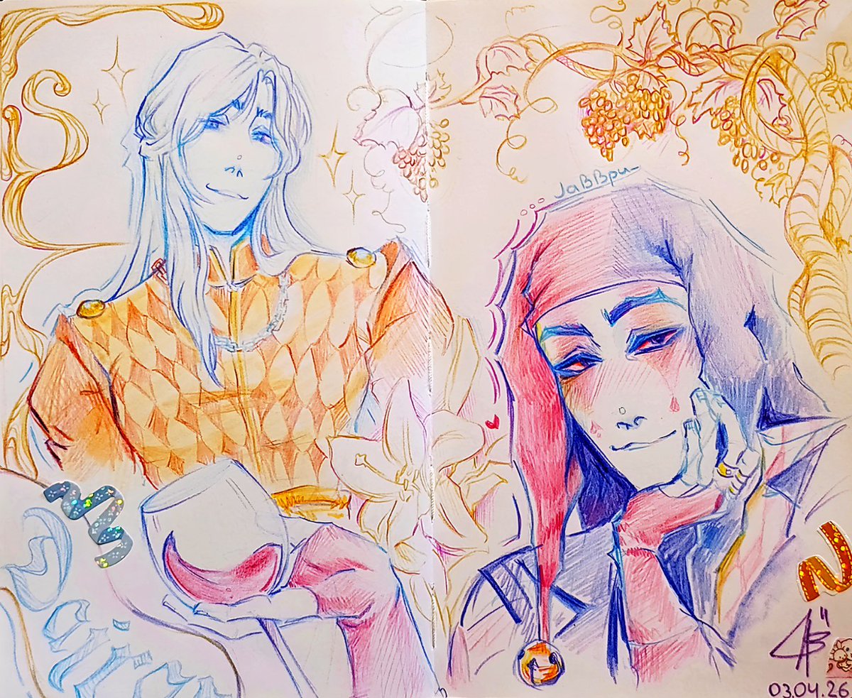 JaBBpu_'s tweet image. Yep, this is my new brainrot.

#Deiran #visualnovel #donteatthecashier #art #fanart #sketchbook