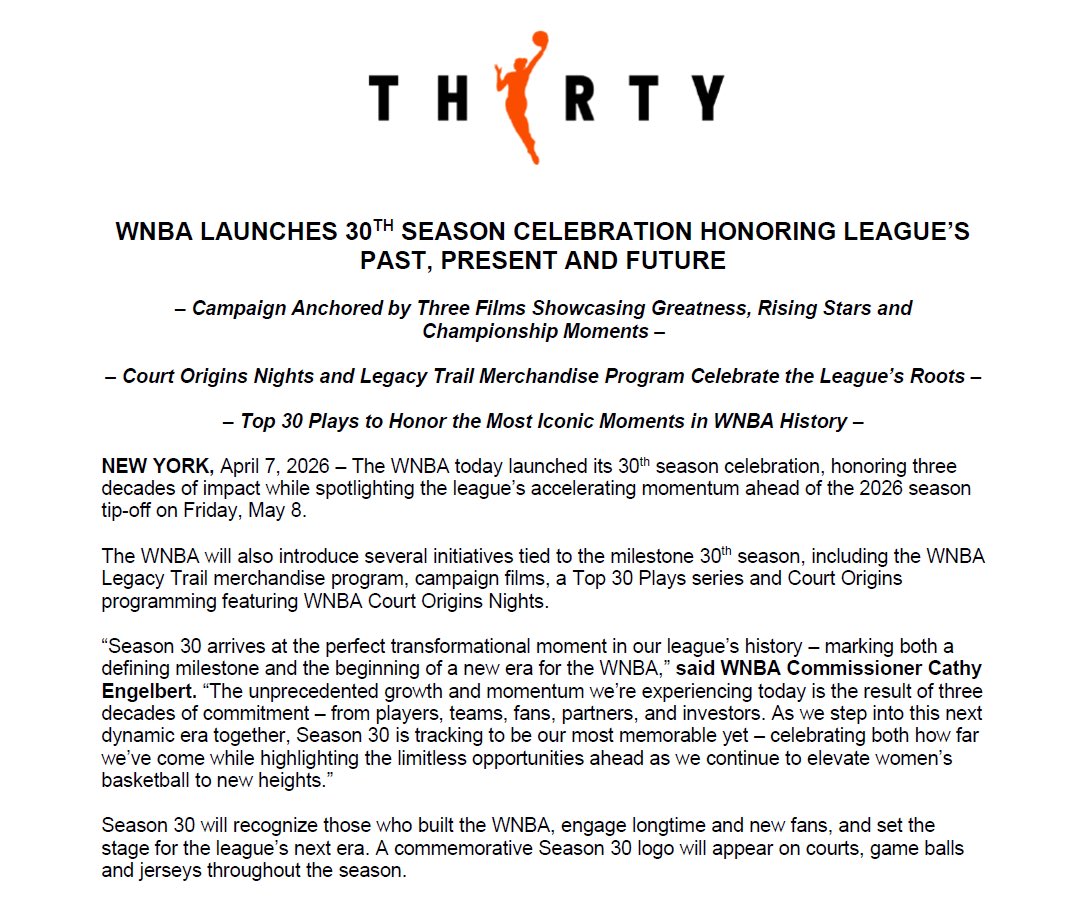 WNBA Communications tweet media