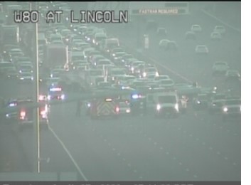 KCBSAMFMTraffic's tweet image. UPDATE #Fairfield🚨 #Interstate80 Westbound past Air Base Pkwy ONLY the left lane is now open where a police chase ended.  Traffic is jammed from Alamo #Vacaville.  📷Caltrans #KCBSTraffic