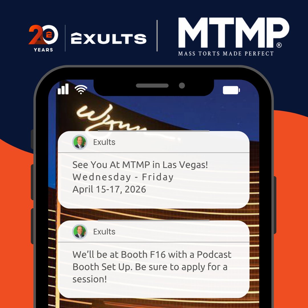 exults's tweet photo. 📲 You’ll be seeing this soon…

We’re live at MTMP with a full podcast setup at Booth F16.

Spots are limited — apply early if you want in.

#MTMP2026 #Vegas #LawFirmMarketing #LegalTrends #Exults https://t.co/iFhW0jLnqv