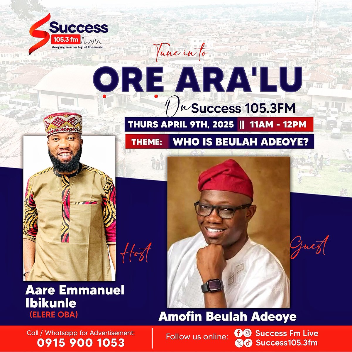 This Thursday with ⁦<a href="/BeulahAdeoye/">Amofin Beulah Adeoye</a>⁩