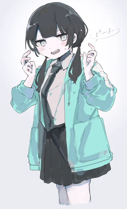 #OC ツインテ陰キャピースが大好きという絵