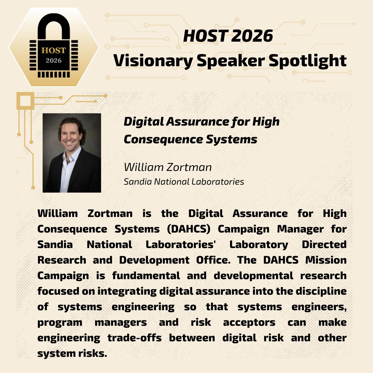 HostIeee's tweet photo. 🚨 Don’t miss HOST 2026 early bird deadlines!

🏨 Hotel deadline April 12
🎟️ Registration deadline April 15

🎤 William Zortman featured speaker

Register now: https://t.co/xDrVVccNVn https://t.co/kBAeteMnTZ
