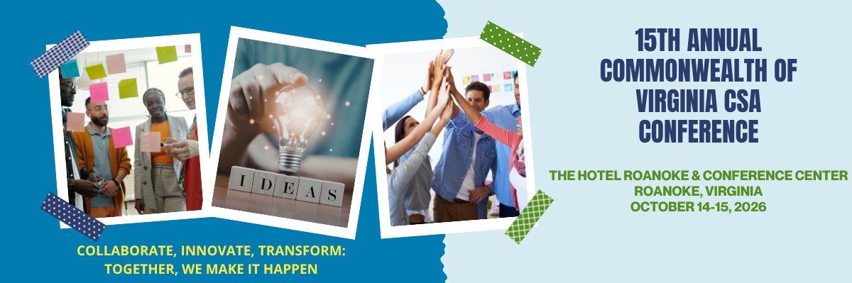 15th Annual CSA Conference loading...

Check out the conference website for more information:    cpe.vt.edu/ocs.html