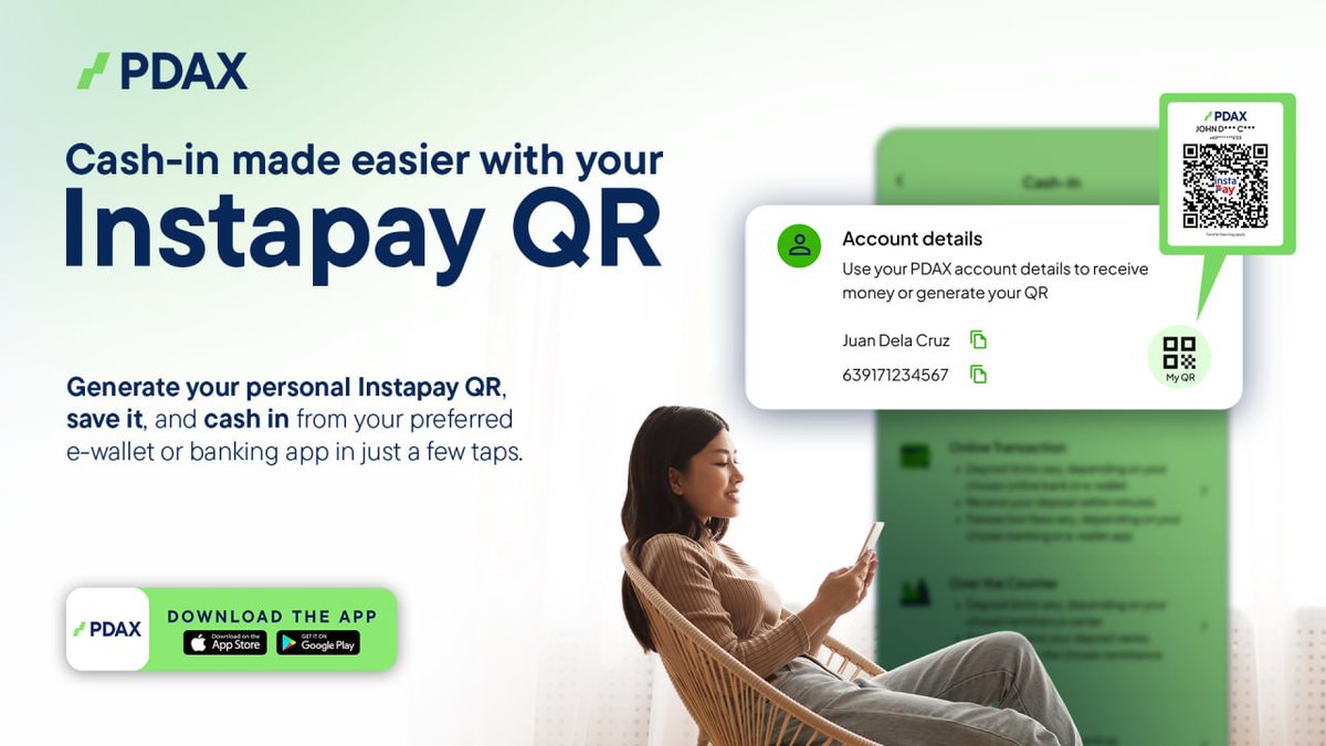 calev1234's tweet photo. No more waiting, no more hassle.
Just scan, send, and you’re good to go. Instapay QR makes cashing in on PDAX smoother than ever. https://t.co/FHMnMdDTNw
