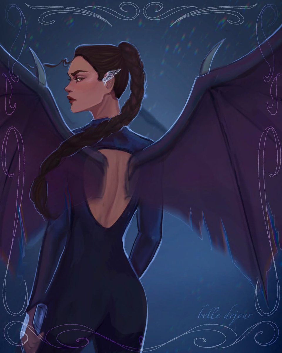 Emerie of Illyria looking like the queen she is in this powerful artwork by belledejour_art 💜

Only 4 weeks to Emerie Week!!!