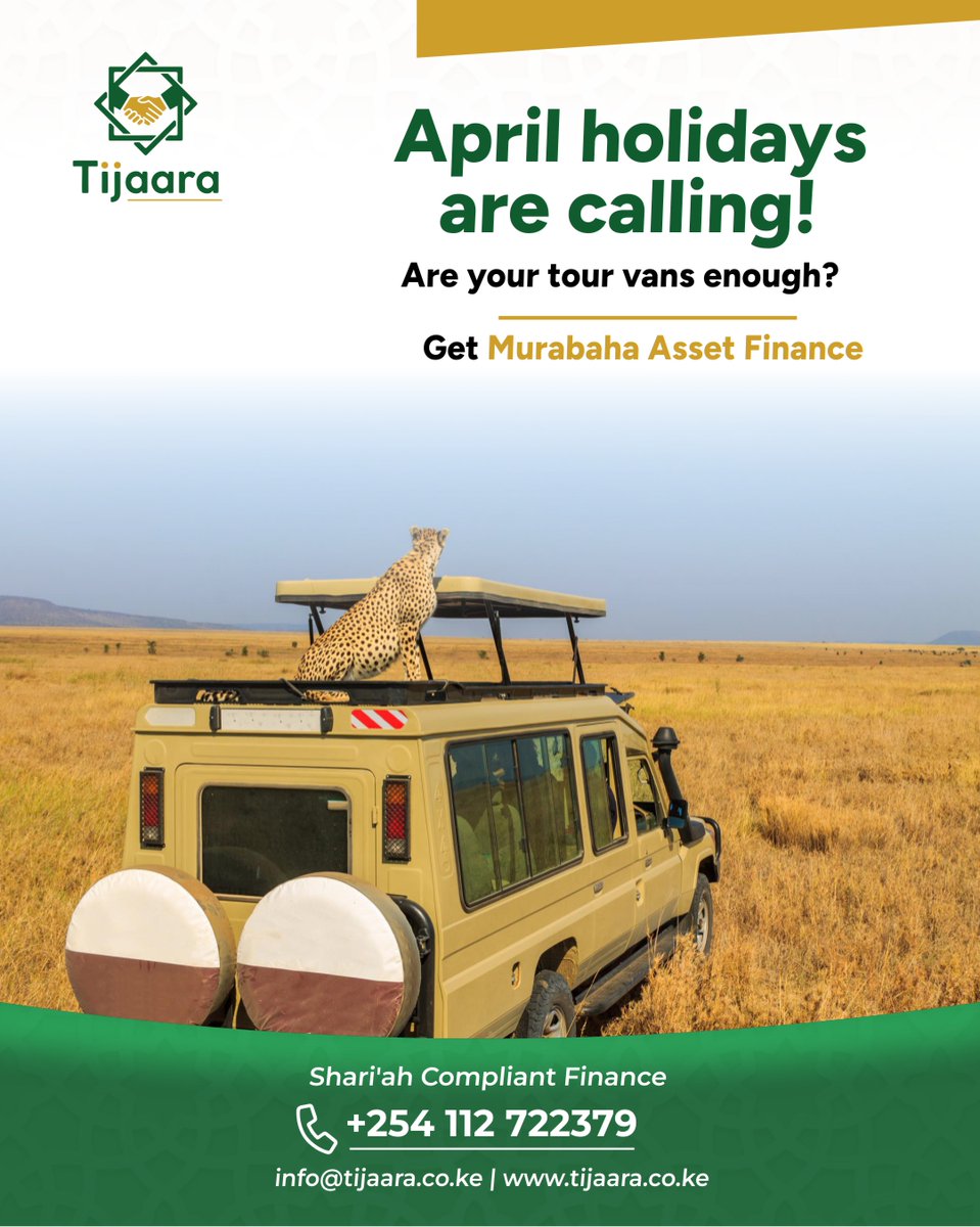 Tijaara_ke's tweet image. Peak season is the worst time to realize your fleet is too small. The bookings are coming in. The clients are ready. The only question is, do you have enough vans to say yes to all of them? Let's fix that. +254 112 722379

#TourOperator #HalalFinance #TijaaraFinance