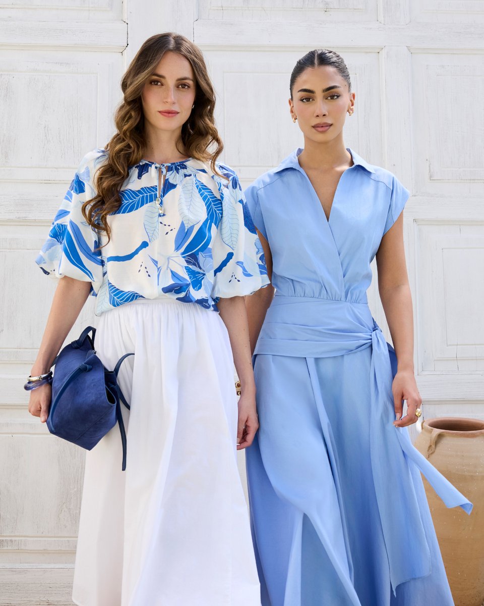 maxfashionMENA's tweet image. Refresh your wardrobe with wrap dresses, printed shirts, and flowing dresses in breathable fabrics and fresh prints, all in a calming palette of blue and white for the new season.

#MaxFashion #NewCollection #SummersDressing #Women’sFashion #ElegantStyle