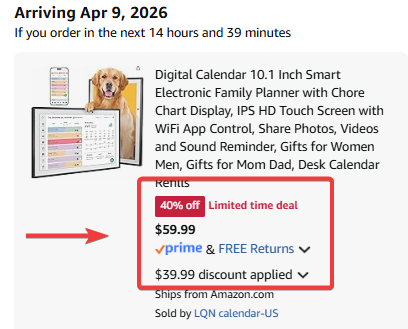 Pricerrors's tweet image. STACKING DISCOUNT ON SMART DIGITAL CALENDAR ON AMAZON

Only $59 with code 7YI45B6D.

On top of the 40% OFF its $166 retail price tag.

Fully touchscreen and operable from your phone.

This sold out last time...👀

pricedoffers.com/jr85g #ad