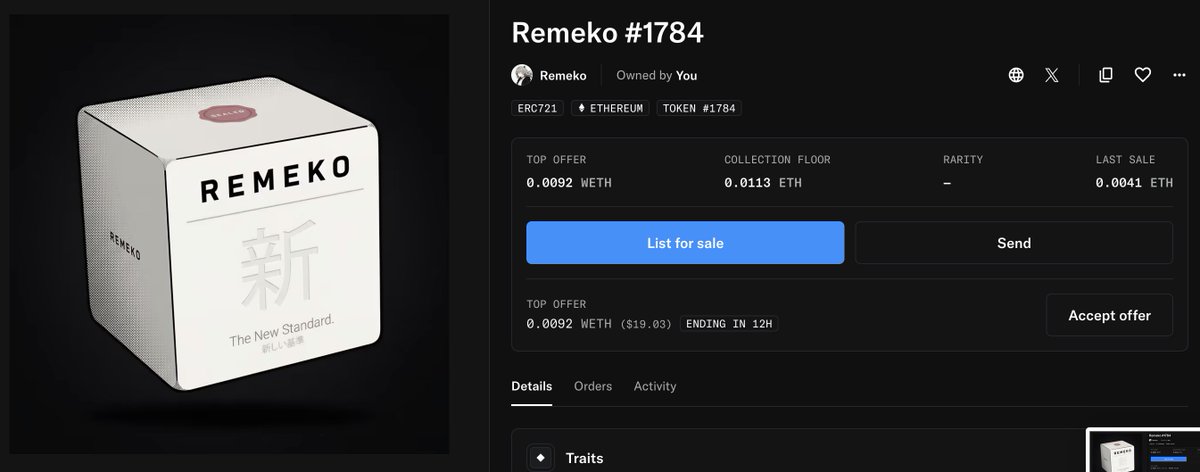 Bought some <a href="/remekoAI/">remeko</a> NFT 😆 
Just because I like this character haha