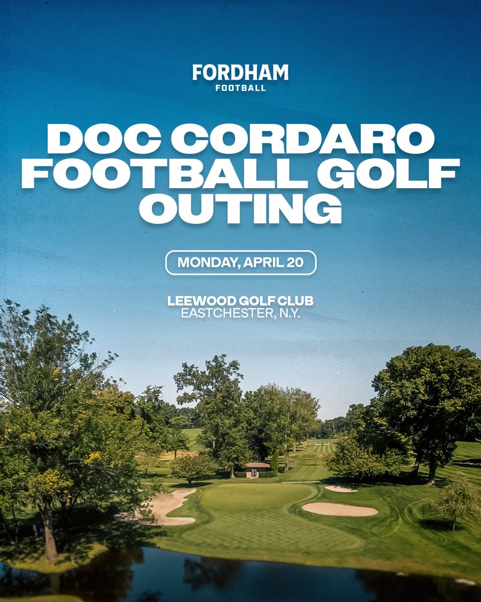 Maroon_Club's tweet photo. We're less than two weeks away from the 2026 Fordham Football Doc Cordaro Golf Outing!⛳️🏈

Join Coach Conlin, alumni, and friends as we celebrate Fordham Football and honor Larry Glueck for his lasting impact on the program. Register below!

🔗https://t.co/yhHcGsTanz https://t.co/FZ7MrYxsql