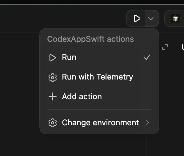 Dimillian's tweet image. Did you know that for iOS/macOS/Swift (and any) apps it's very easy to ask Codex to make a build and run script and then link those to the Codex app run actions so you can run your apps with one click!

I'll have more about that later!