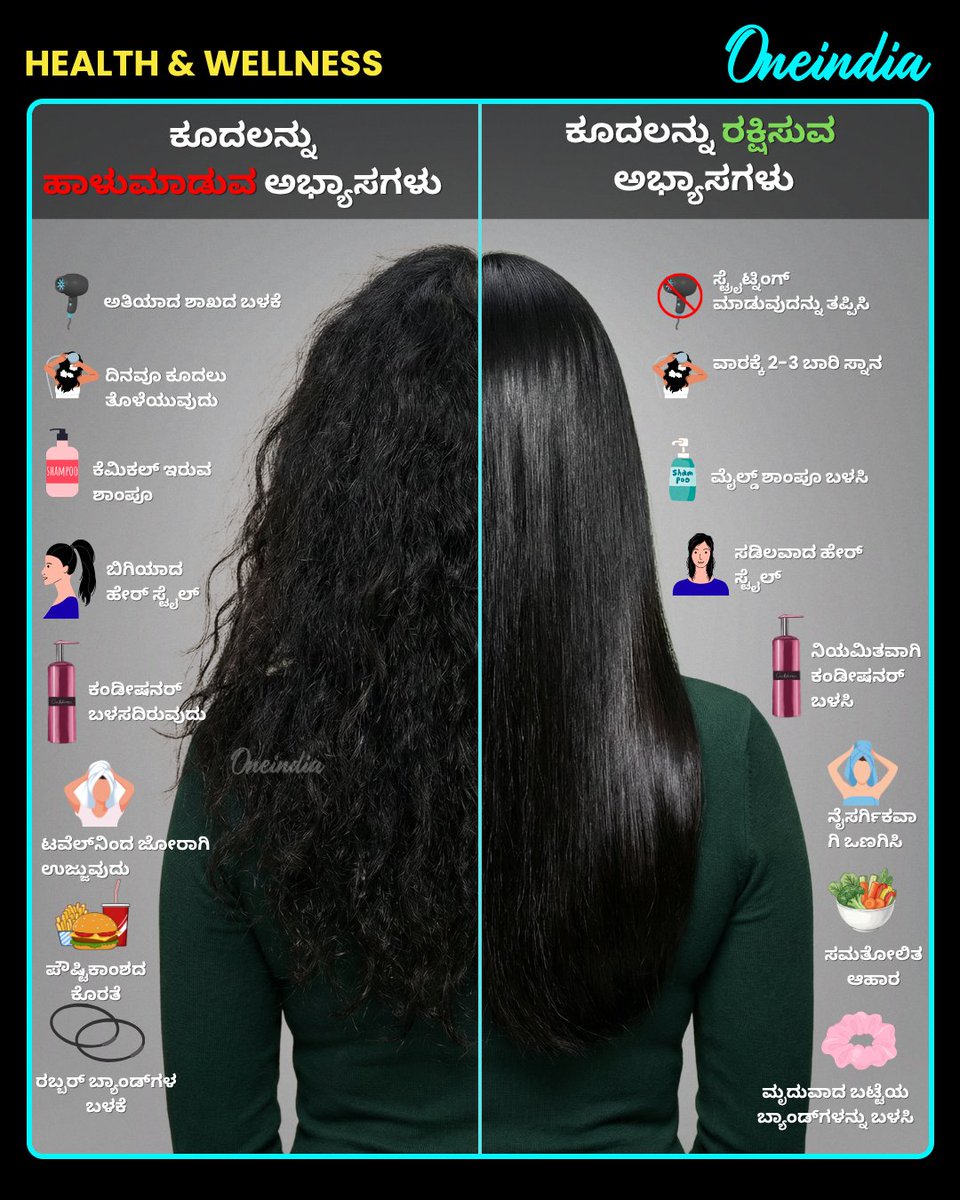 OneindiaKannada's tweet image. ಕೂದಲಿನ ಆರೋಗ್ಯ: ಕೆಟ್ಟ ಮತ್ತು ಒಳ್ಳೆಯ ಅಭ್ಯಾಸಗಳು 💇‍♀️✨

#healthandwellness  #Offbeat #OIKannada #Oneindia #HairCareTips #KannadaHealth #HairGrowth #BeautyTipsKannada