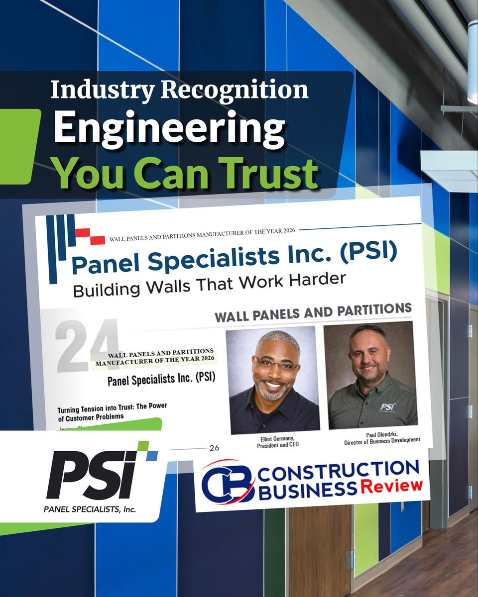 Exciting news! Panel Specialists, Inc. (PSI) is featured in the April edition of Construction Business Review!

Check out the full article here:

constructionbusinessrevieweurope.com/panel-speciali…

For more information, please contact us at:
+1 800 947 9422
info@panelspec.com