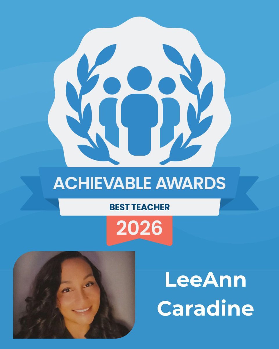 AchievablePrep's tweet photo. LeeAnn Caradine, recipient of the 2026 Achievable Award for Best Teacher, continues to inspire and empower her students every single day. 

Congratulations, LeeAnn, on this well-deserved honor! 🎉 

Learn more about LeeAnn - https://t.co/iF53OFMX6R 

#bestteacher #awardseason https://t.co/jOoTGgJGXz