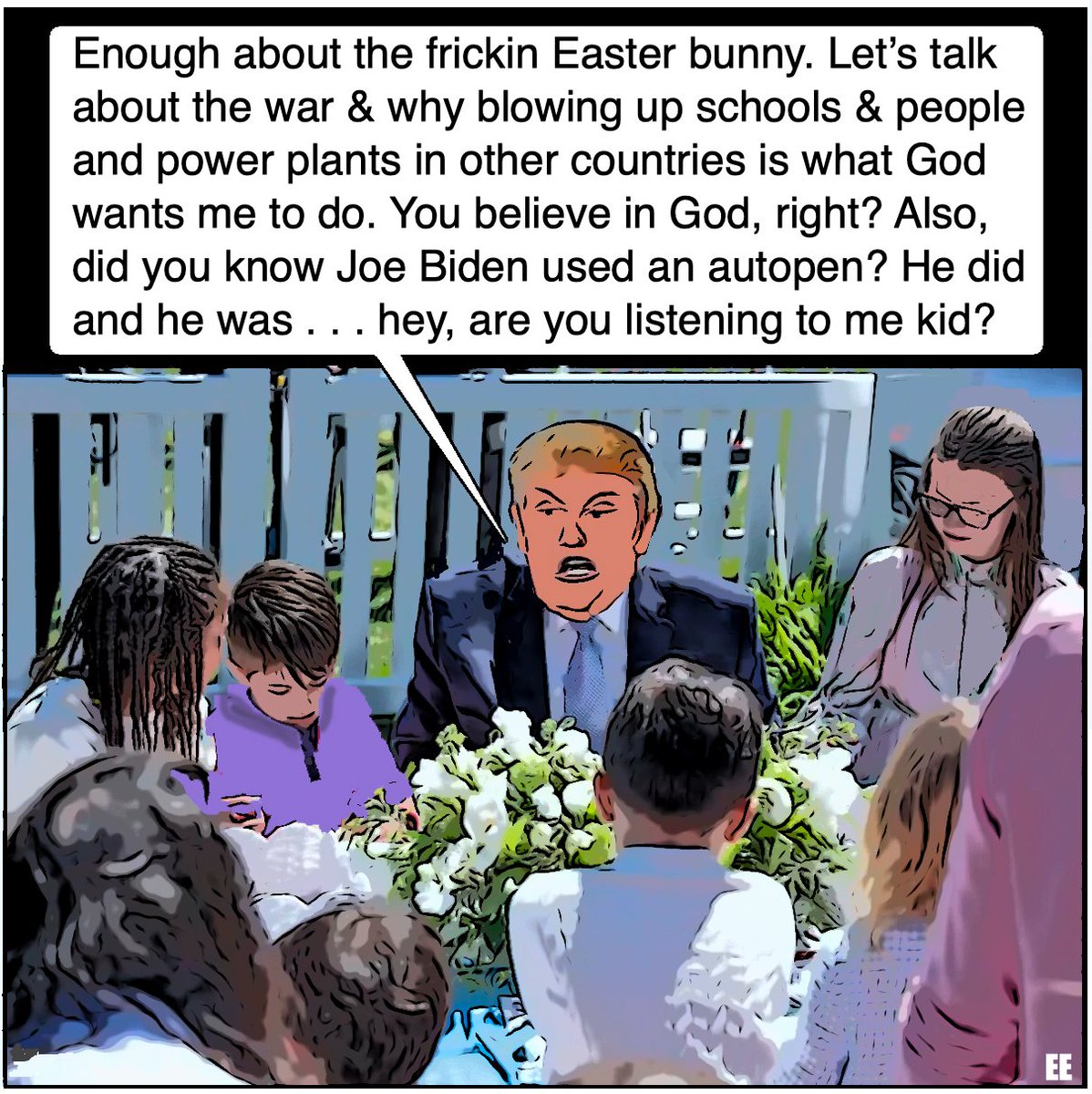 TheEvilEditor's tweet photo. #EasterGreetings #Trump #IranWar‌ https://t.co/DxsdhyxG4f