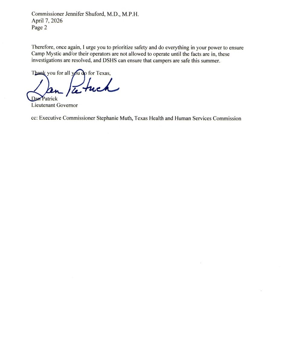 Office of the Lieutenant Governor Dan Patrick tweet media