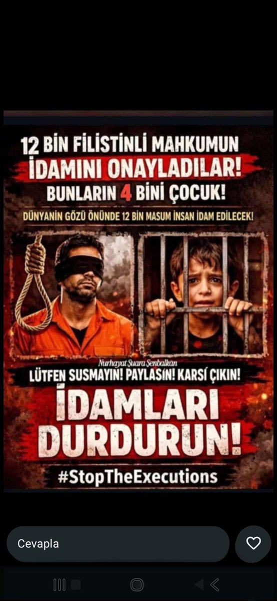 kullanc580254's tweet photo. @tevhidekip_ #İdamaSessizKalma
Rabbim sen bu karanlık durumu aydınlığa çıkar Allahumme amin https://t.co/Z3YAfFmjSk