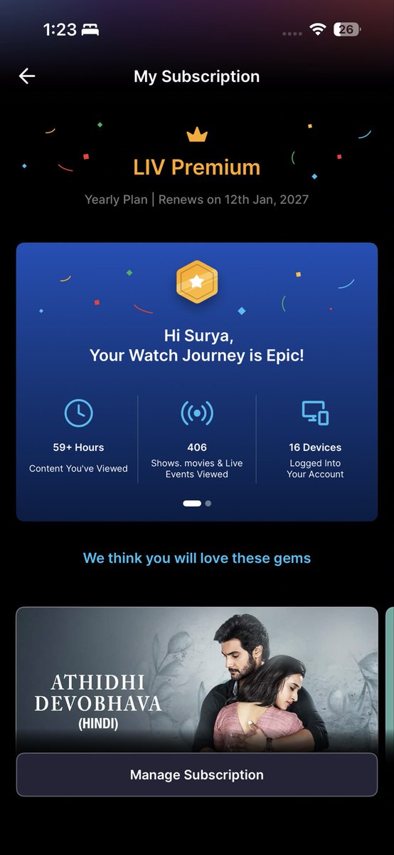 suryatonin's tweet photo. Hi @SonyLIV , I’m watching on only one device. I’ve yearly premium. Why does this keep happening when i try to stream on my second device? https://t.co/AuPPQOKR1Y