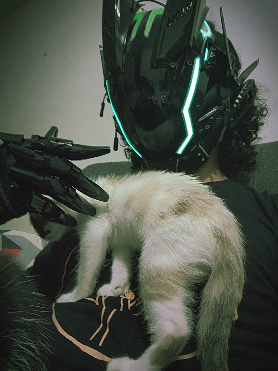 protuniks's tweet image. Some more pics from yesterday :3

#cyberpunk #robot #mask #cats #kitty