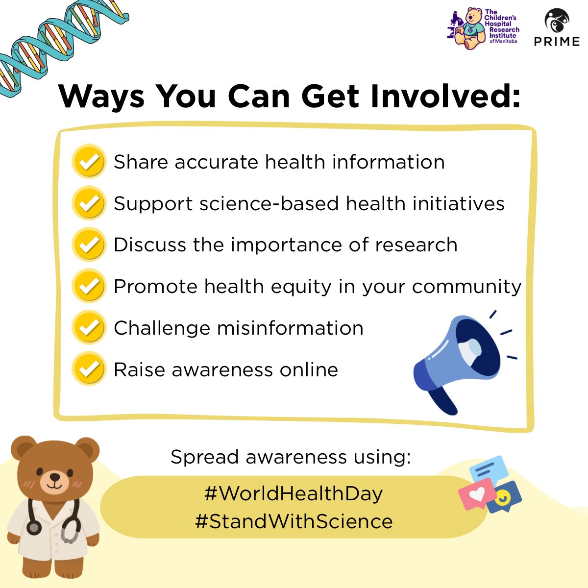 PRIME_Theme's tweet photo. Happy International World Health Day! 🌎💙Together for Health starts with You! This World Health Day highlights the importance of standing with science to improve health outcomes and ensure accessible, evidence-based care for all.
 #worldhealthday #standwithscience https://t.co/mf3DjkCd1u