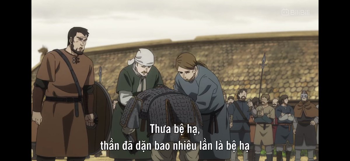 Bino2306's tweet image. After his sword training, he immediately threw it down on the ground rather roughly and was scolded by Wulf. For men of that time, a sword was something to be treated with care and respect, as it represented their honor. This shows how much he resents holding a sword and fighting