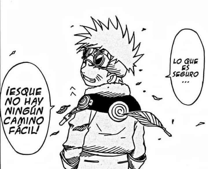 Sigue tu camino ninja, porque al final ningún camino que valga la pena es fácil.
-Naruto