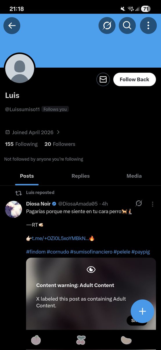 sweet_ambergodd's tweet photo. Este inútil me ha hecho perder el tiempo a cambio de nada, ha borrado su cuenta y luego encima ha vuelto como si nada @Luissumiso11 
alguien sabe algo más de él para exponerle? tened cuidado con él diosas https://t.co/ug4z4iGuMv