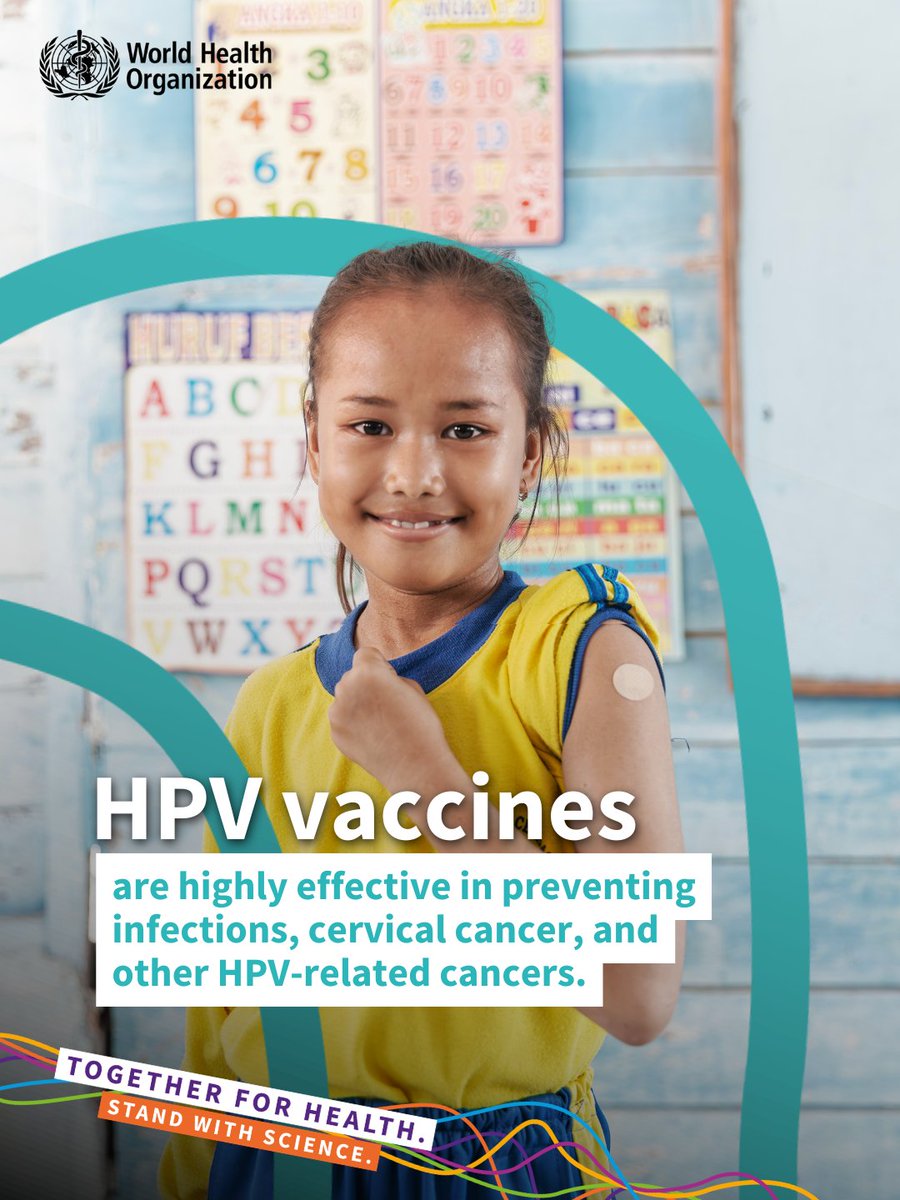HPV vaccines are now highly effective in preventing infections, cervical cancer, and other HPV-related cancers. 

This #WorldHealthDay, Together for Health #StandWithScience 💙