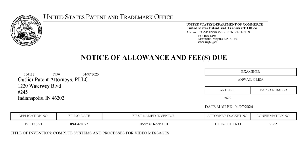 TRTRE62's tweet image. USPTO Notice of Allowance issued for Hermes-Echo (US App No. 19/318,971). All 20 claims allowed.
Establishes execution under a single-session authority boundary across routing, streaming, and replies.

This is where AI, compliance, and real-time systems converge. #IoE