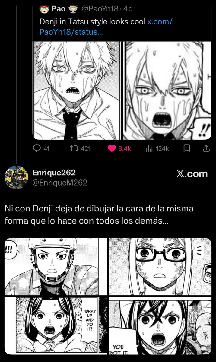 El problema no solo es que usa la misma cara de mierda, si no que nunca quiere dibujar de perfil o en cualquier otra perspectiva para no mostrarlos siempre de frente