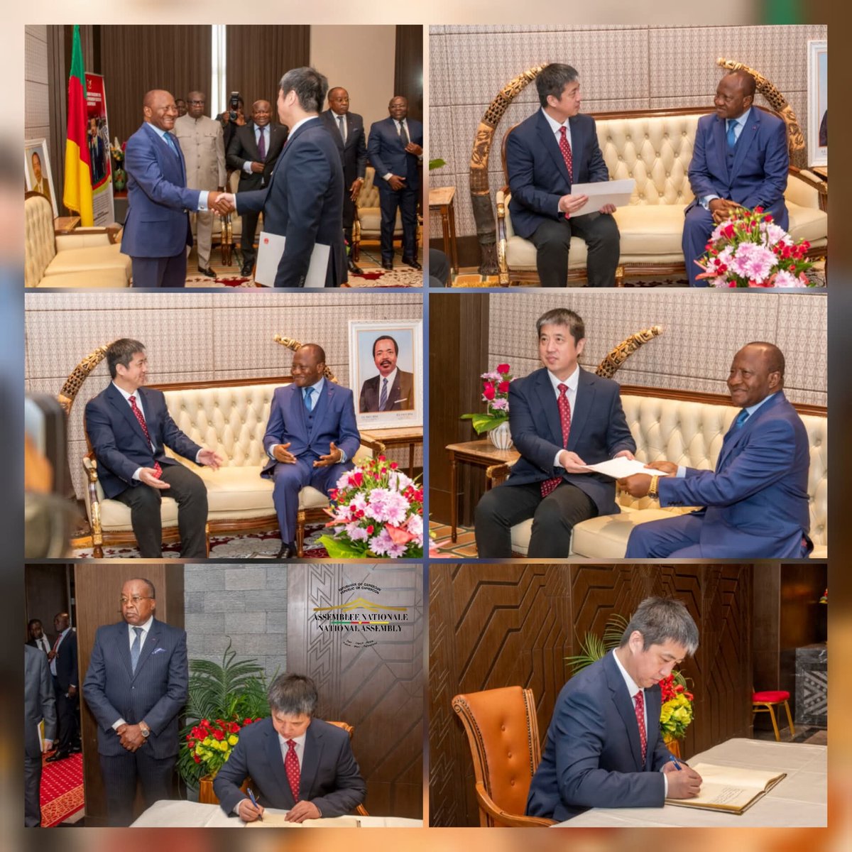 TheCameroonianZ's tweet image. Le Président de l'Assemblée Nationale, le Très Honorable Théodore Datouo a reçu S.E. Xu Yong, Ambassadeur de la République Populaire de #Chine au #Cameroon.