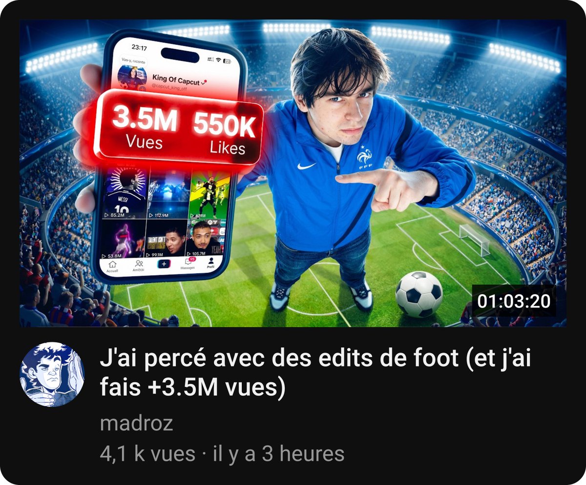Je viens de regarder la dernière vidéo de <a href="/madroz_/">Madroz</a> et c'est dingue comment ce mec est polyvalent !

Conseil aller voir ce poulet ! 👇
youtube.com/watch?v=lWG7lc…