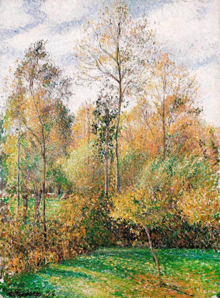olgatuleninova's tweet image. Camille Pissarro, Autumn, Poplars, Eragny, 1894 - Denver Art Museum