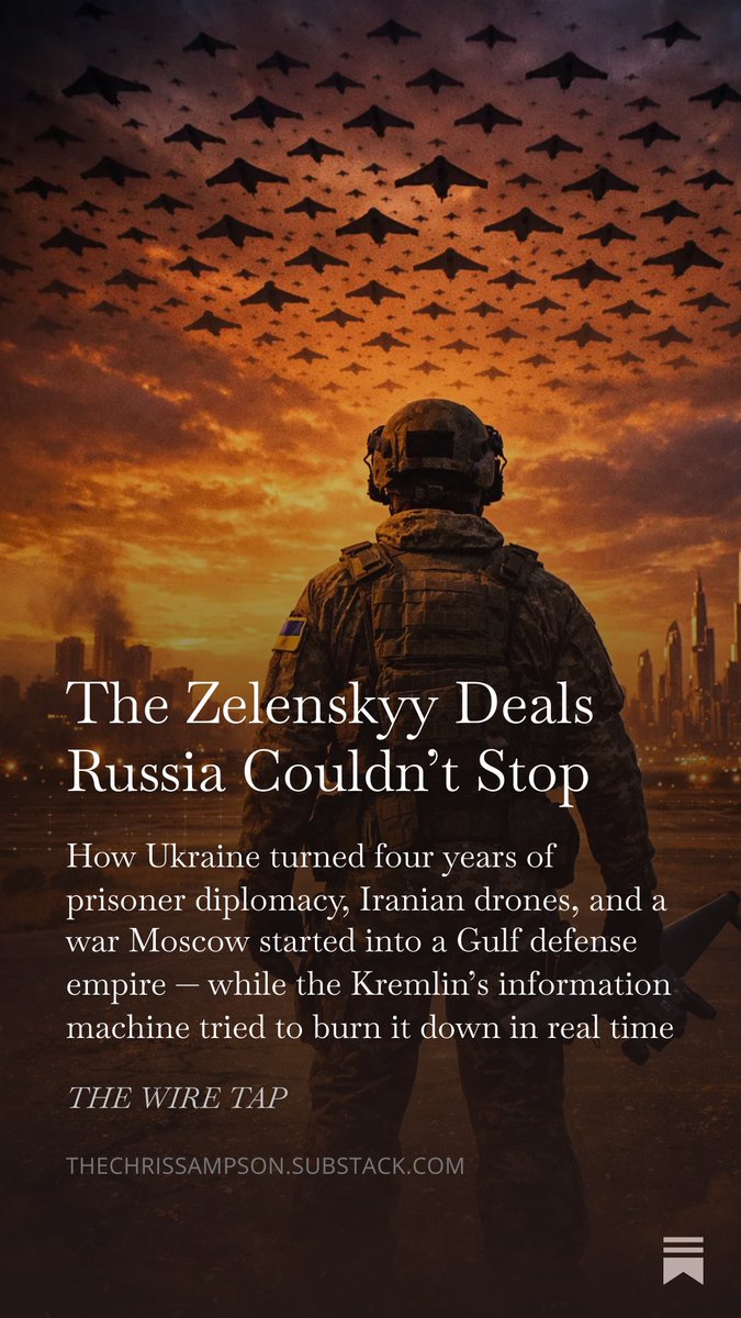 sampsonlive's tweet photo. FEATURE
The Zelenskyy Deals Russia Couldnโt Stop
How UA turned 4 years of Iranian drones, and a war Moscow started into a Gulf defense empire โ while the Kremlinโs information machine tried to burn it down in real time
https://t.co/gTC4RGC8uc
#NoCards https://t.co/wr4gK1pI0A