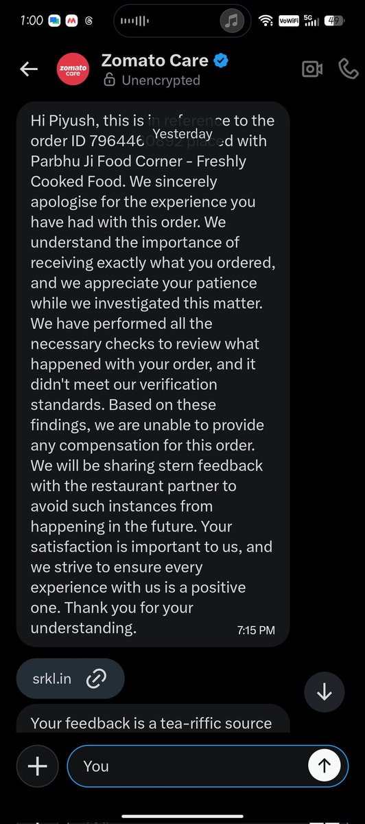 scar_face___'s tweet photo. Received food which was not edible. Worst taste. I've ordered two thali but after tasting it. I didn't had enough courage to open second one. They mixed cabbage and paneer in same sabji. Deadly combo 🤢.  What verification standard?? @zomatocare  @zomato @fssaiindia https://t.co/imjG5TRCF0