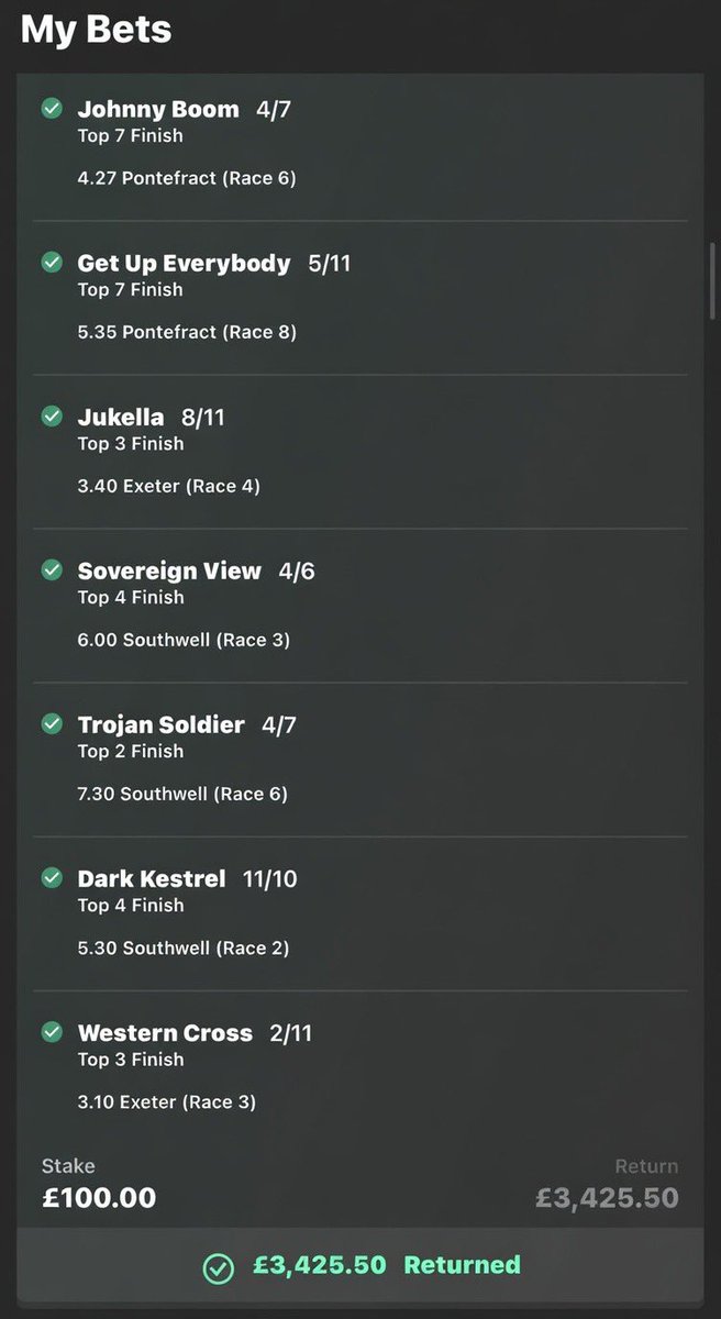 Jonathan_HRT21's tweet photo. It’s what I do best boys!🤷🏼‍♂️

MEGA PLACE BET LANDS 36/1 💥💥💥

NAP FROM EACH MEETING 33/1 ✅

PLACE BET OF THE DAY ✅

VIP SMASHED IT TODAY!!!

Posted here free daily https://t.co/ubRQ1M9NhV https://t.co/BR7i9vQcVv