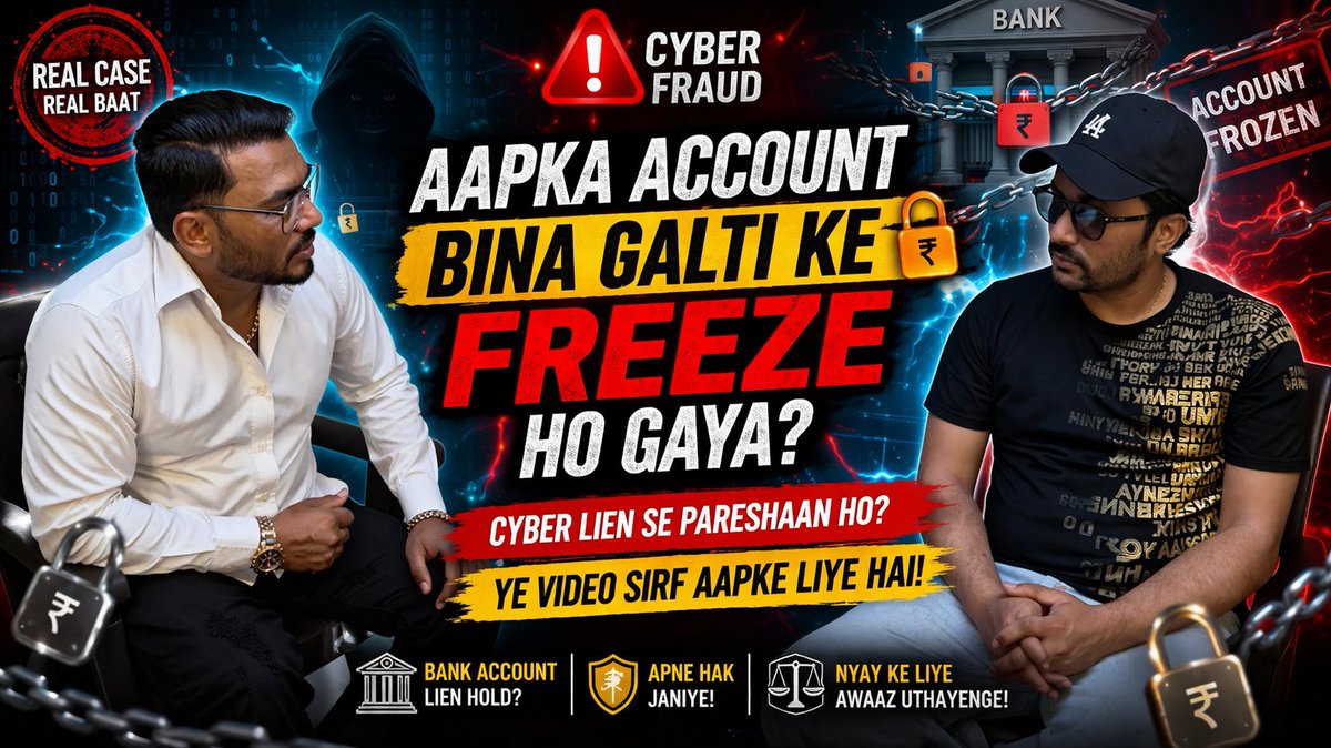 SharjilJindran's tweet image. Aam aadmi ka account bina galti ke freeze ho raha hai! Cyber lien chain system me innocent log fas rahe hain. Yeh financial harassment hai.

Action lena hoga!

@AmitShah @FinMinIndia @RBI @Cyberdost @nsitharaman

#AccountFreeze #CyberFraud #BankIssue #ScamAlert #IndiaNeedsJustice