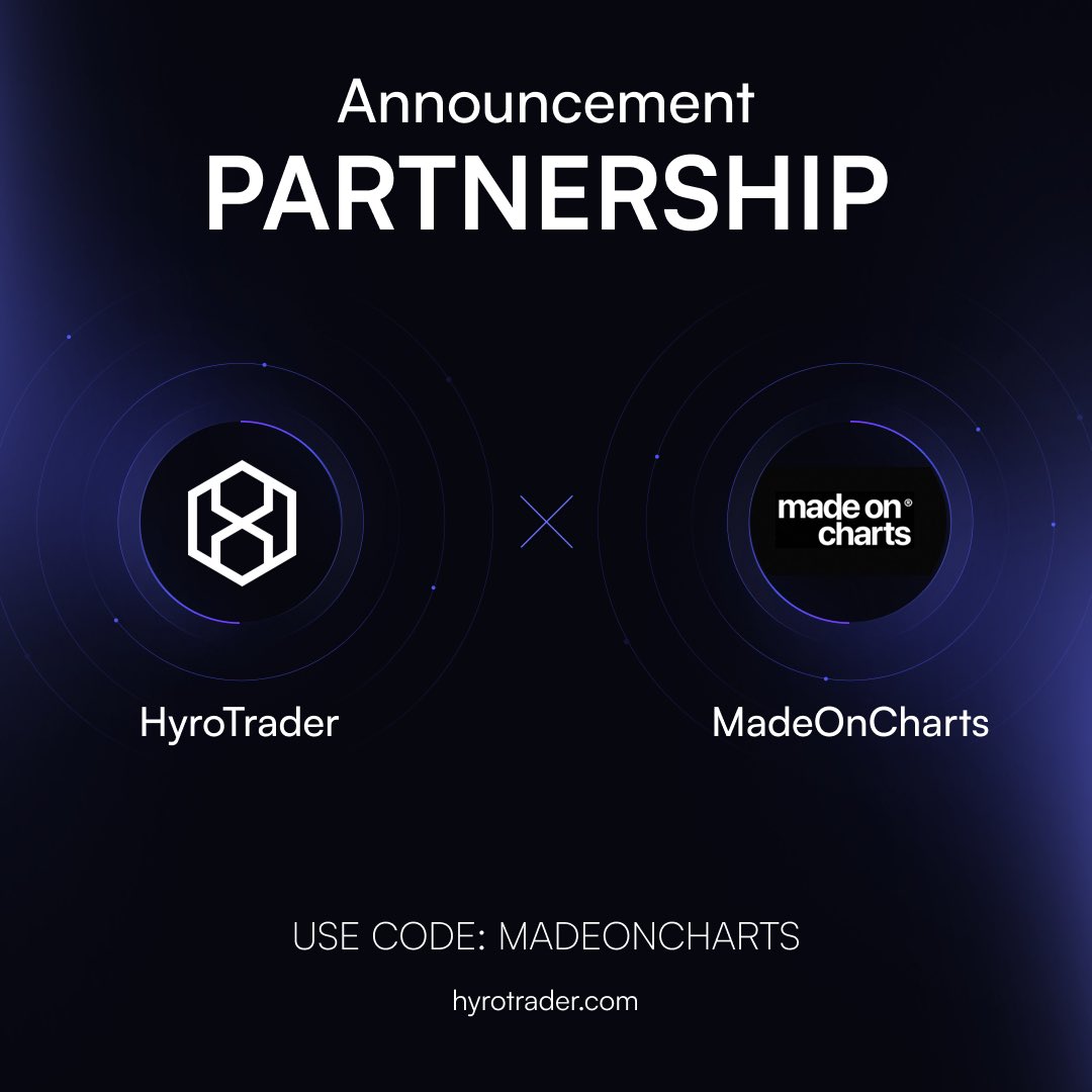 RazaVers's tweet photo. We are happy to announce that, we have partnered up with @hyrotrader_com, one of the most reliable prop firm.

If you're a crypto trader + trade Gold, this is the best firm for you.

If you want access to my trades, buy their account and Join my discord: https://t.co/nlBsdhULNc

Use Code: MadeOnCharts for 10%