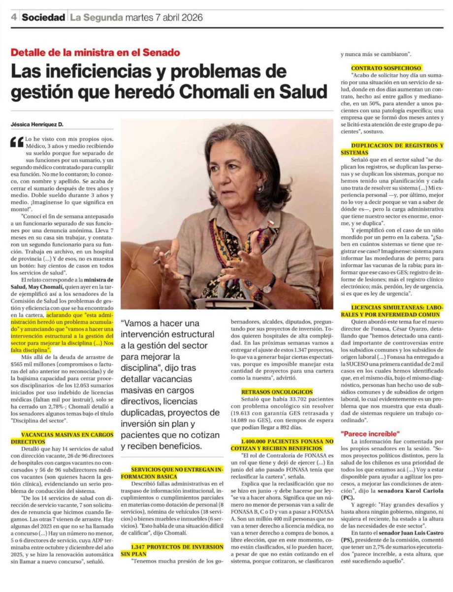 elrickyopina's tweet photo. El desfalco q ha dejado el gobierno anterior en salud por el mal manejo de la ministra Aguilera, la nueva ministra debe enfrentar y ordenar el ministerio, mal gastos, contratos raros, retrasos, listas de espera, licencias médicas fraudulentas, más cosas van a salir a la luz. https://t.co/XNvyruOgKA