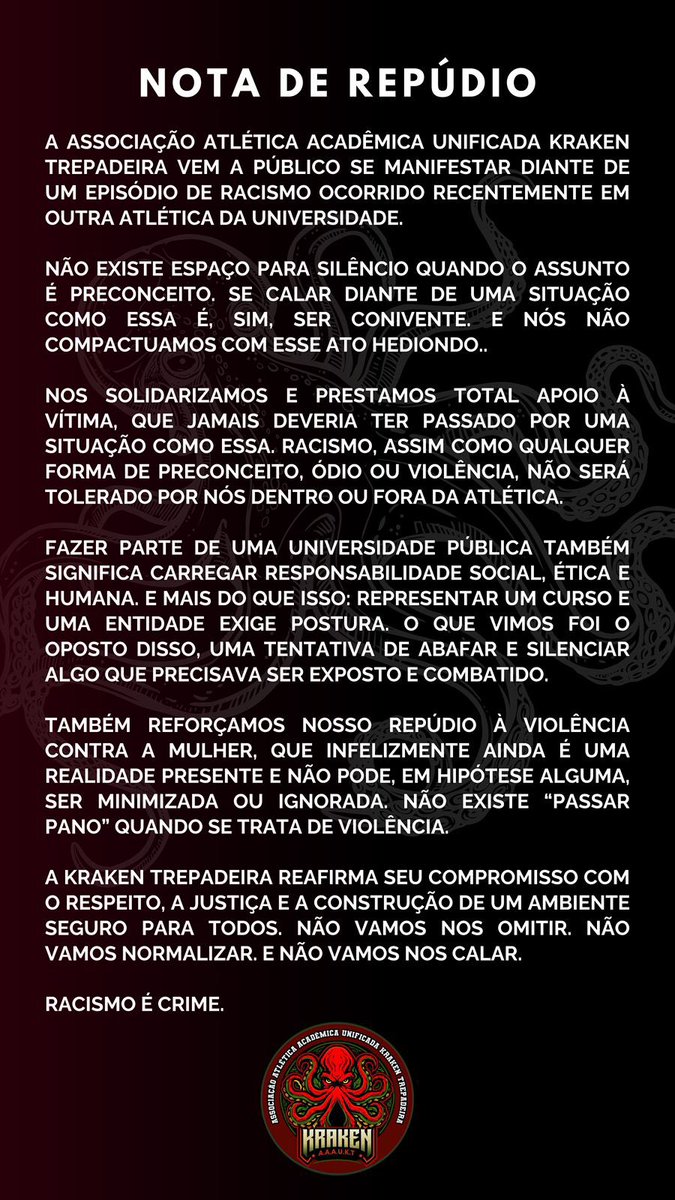NOTA DE REPÚDIO.