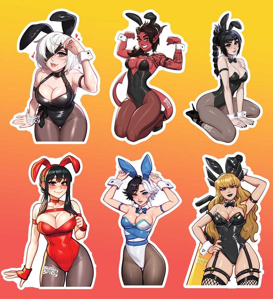 BlushySpicy's tweet photo. ✨APRIL BUNNY SALE Part 1 + Domina! 
Stickers, Magnets, &amp; Prints!✨

Shop is Open Until MIDNIGHT PST!

YEAH! You should absolutely grab yours now!
https://t.co/a7i1ckgoOs https://t.co/uxBdBoJIOa