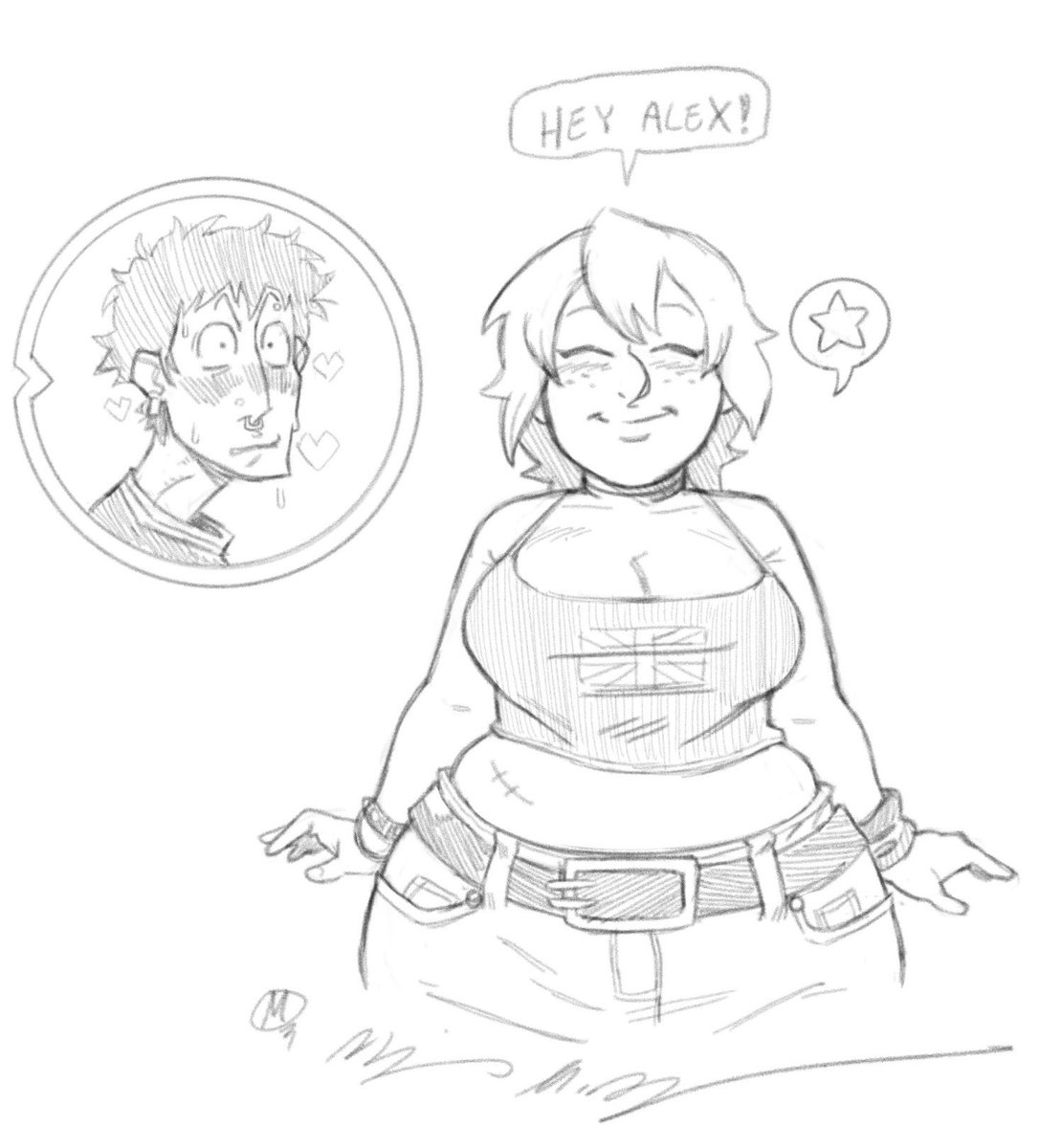 Kate’s so stinkin’ CUTE! I couldn’t help but do a re-draw sketch in my style. I threw in a bonus Alex!
#IWEYG