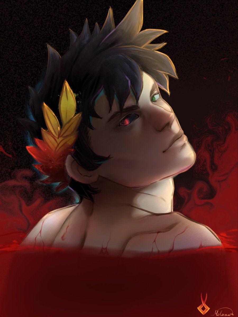 emz_drawz's tweet photo. #zagreus from Hades decided to redraw a piece I did in 2021 https://t.co/irxunkPFgl